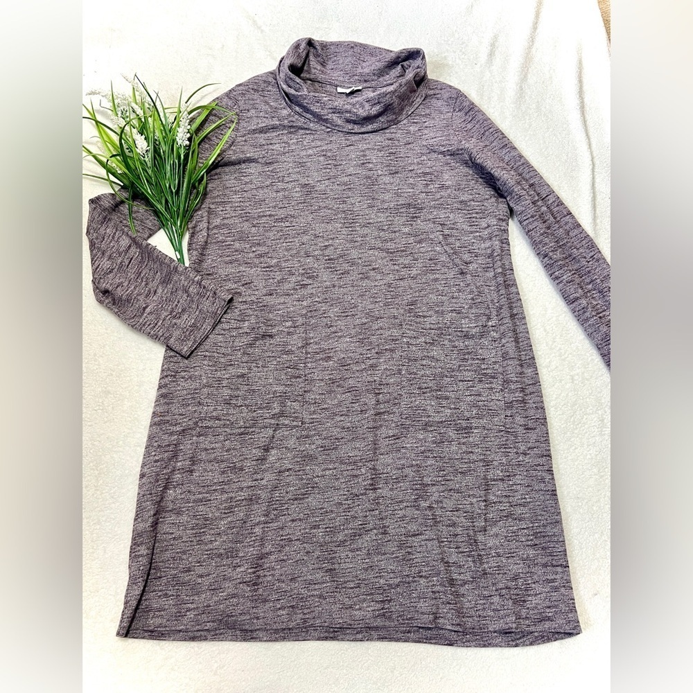 Pure Jill (J. Jill) Heathered Cowl Neck Sweater Tunic Dress - Large